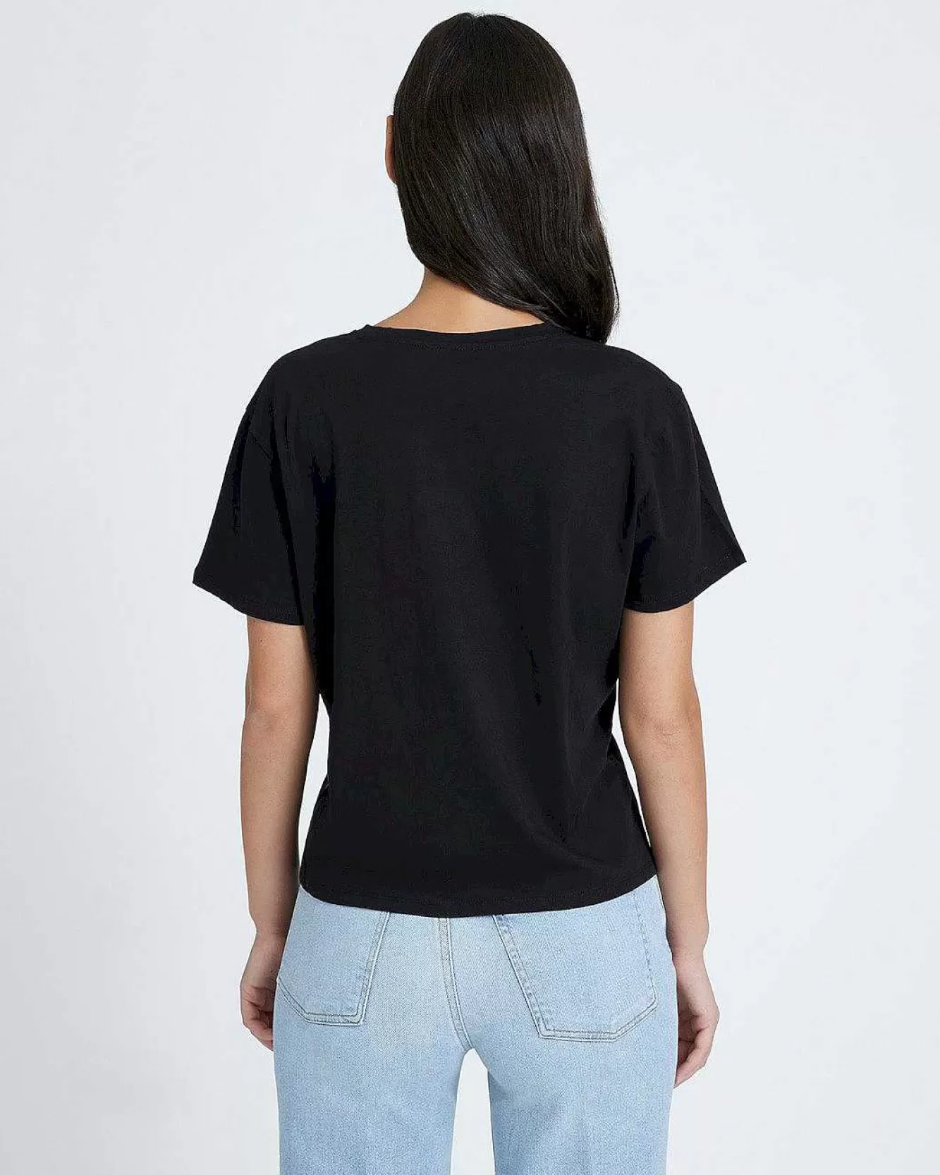 7 For All Mankind Cime | T-Shirt Con Scollo A V Nero