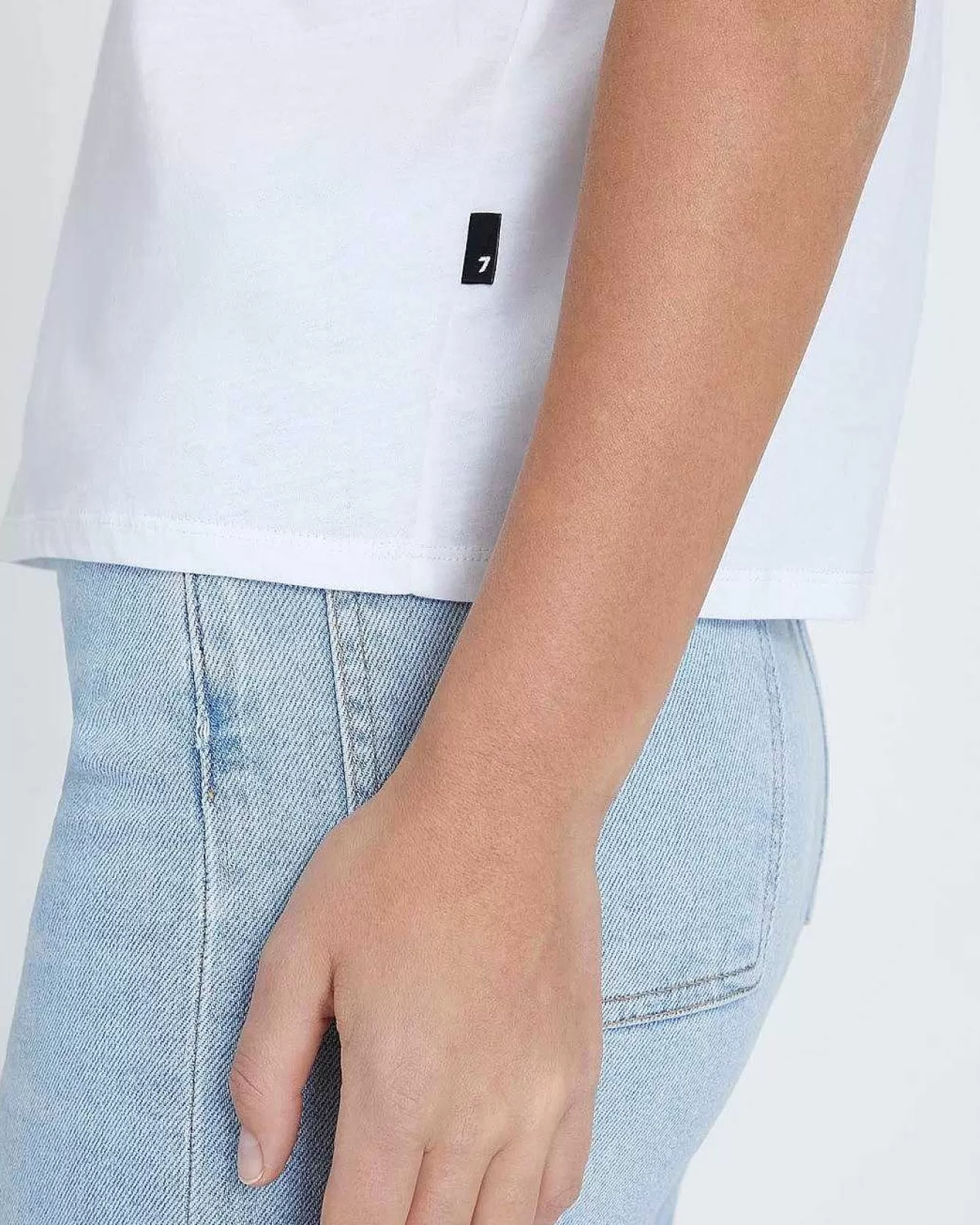 7 For All Mankind Cime | T-Shirt Con Scollo A V Bianco