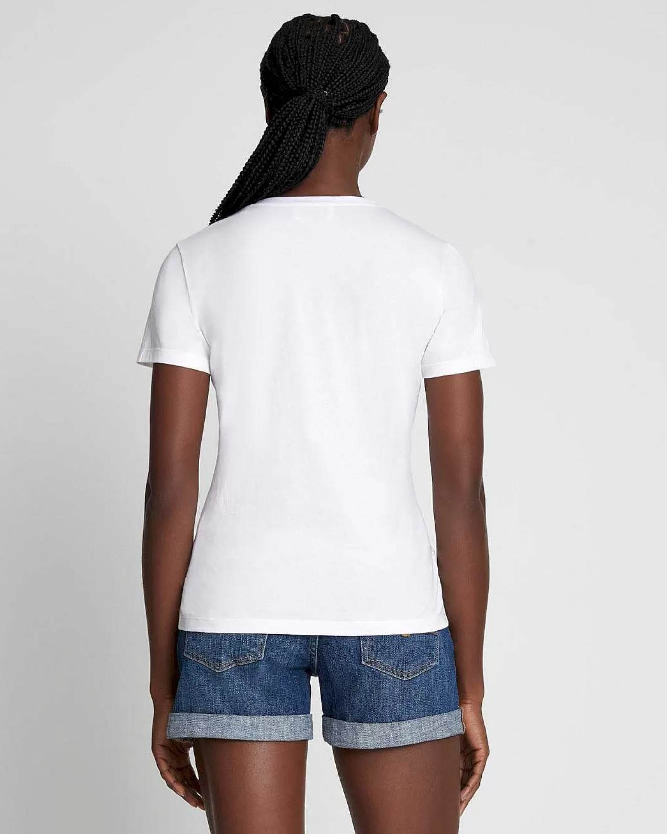 7 For All Mankind Cime | T-Shirt Con Scollo A V Easy In Cotone Pima Bianco Ottico