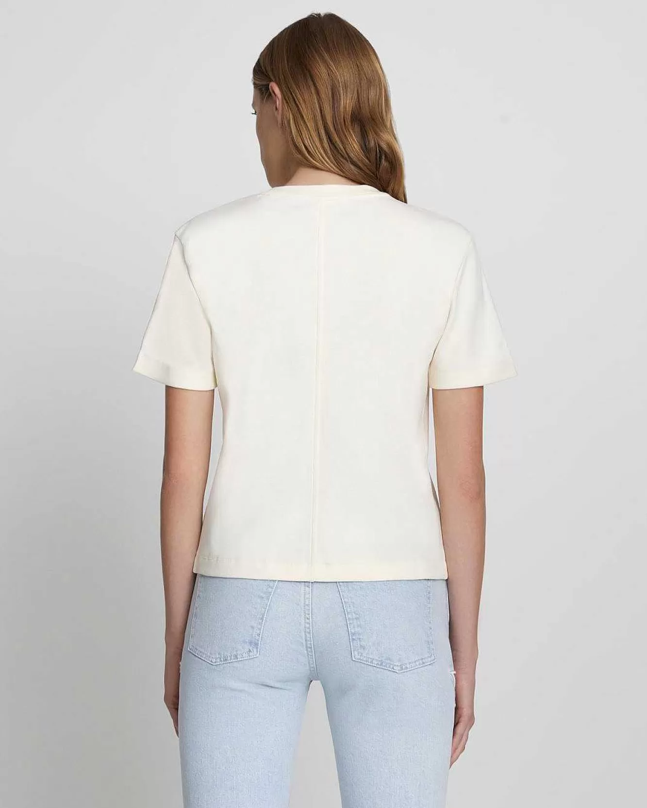 7 For All Mankind Cime | T-Shirt Girocollo Per Tutti I Giorni Bianco Antico